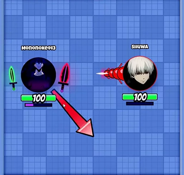 Jinwu Shadow Monarch and Kaniko each starting the recorded round with 100 HP